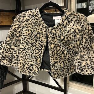 Annabelle Leopard Print Faux Fur Jacket